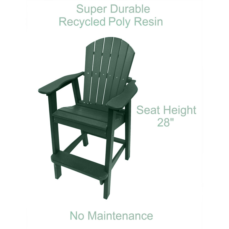Ansel Tall Adirondack Chair, Poly Outdoor Furniture, Green