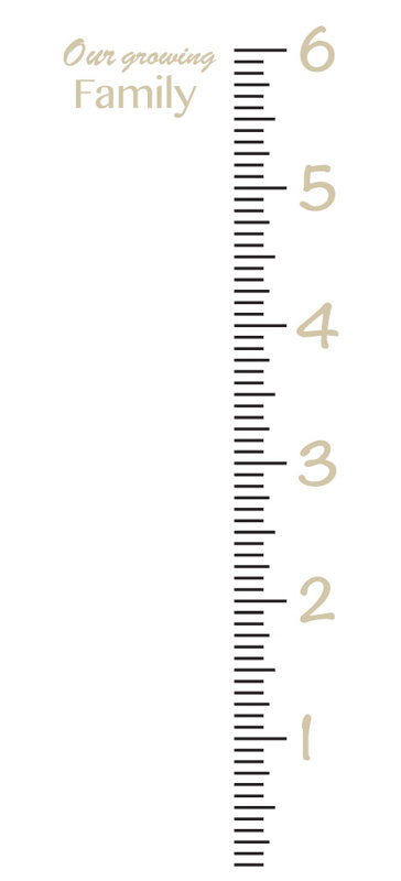 Décalcomanie murale à croissance de règle géante, Beige