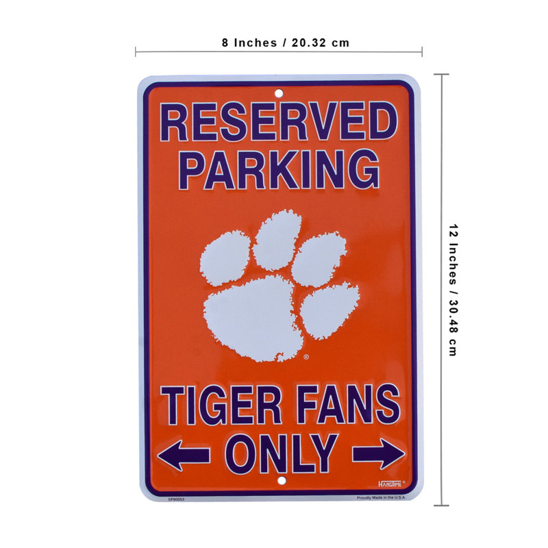 Fans de tigres réservées seulement, panneau de métal, salle de jeux Clemson, garage, garage, décoration murale