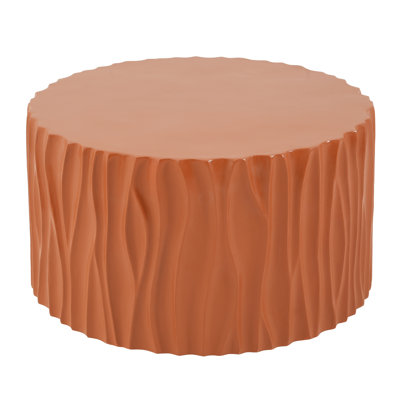 Round MGO Coffee Table with Wave Textured Base