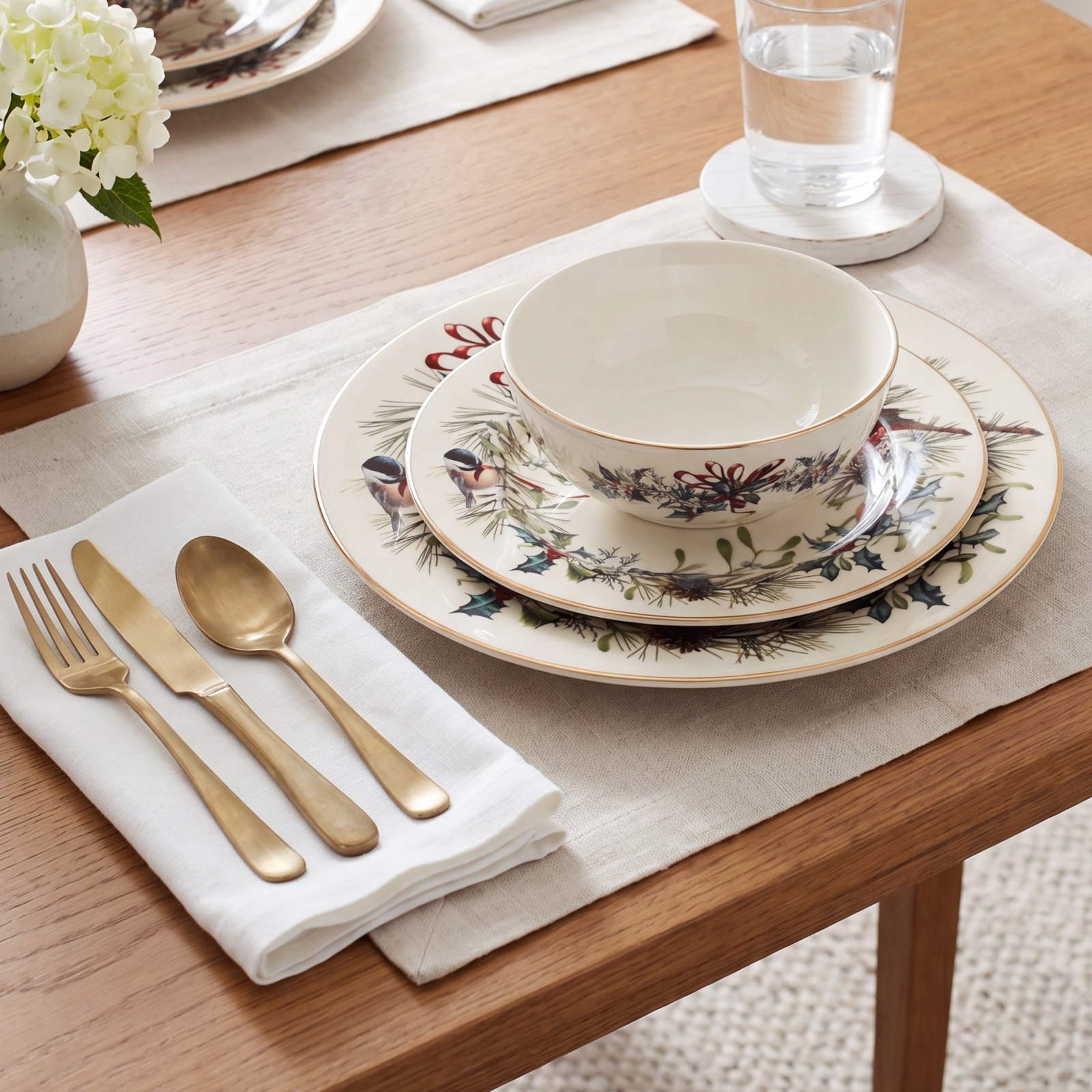 Winter Greetings Porcelain Dinnerware Set