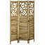 Paravent 3 panneaux, écrans d'intimité pliables portatifs en bois de 5,5 pi de hauteur, cloisons de séparation à double charnière pour bureau personnel, brun