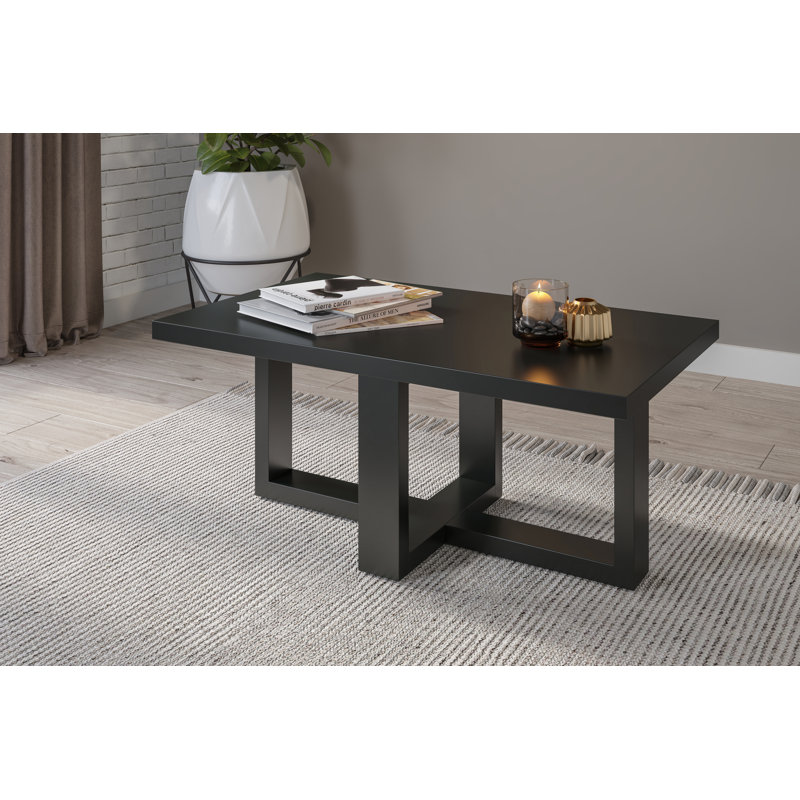 Nickalis Cross Legs Coffee Table, Black, Black