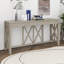 Console en placage d'acacia 60 po avec 4 tiroirs, table d'entrée en X avec rangement ouvert au bas, pieds en acacia massif-820881810