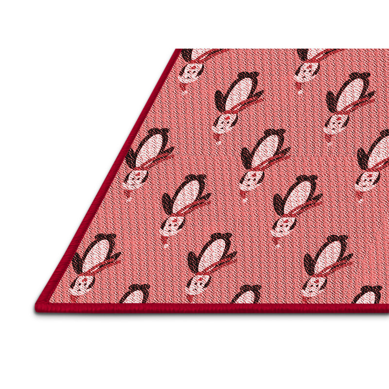 Tapis carré rouge tissé à la machine 3 pi x 3 pi
