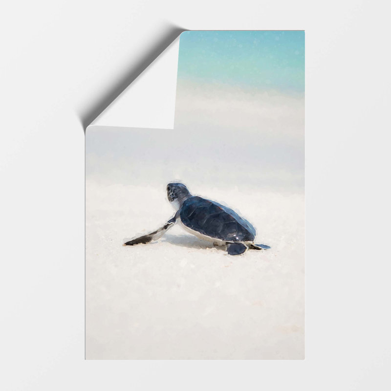 New Born Sea Turtle in Abstract - Wall Art, 42 cm H x 29.7 cm W x 0.1 cm D, Unframed Paper