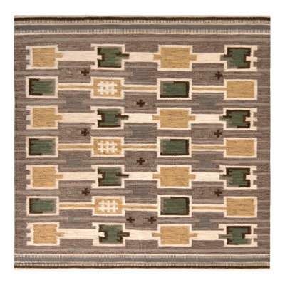 Scandinavian Wool Geometric Area Rug