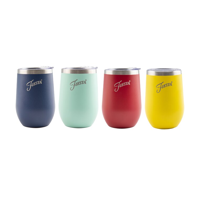 Cupture Stemless Wine Glasses 12 oz Vacuum Insulated Tumbler with Lids -  18/8 Stainless Steel (Assorted Colors)