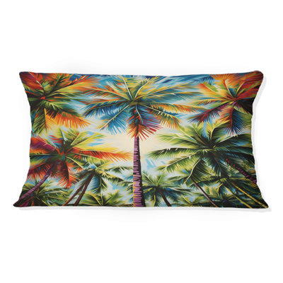 Colourful Palm Trees Collage V - Palms & Palm Trees Printed Throw Pillow