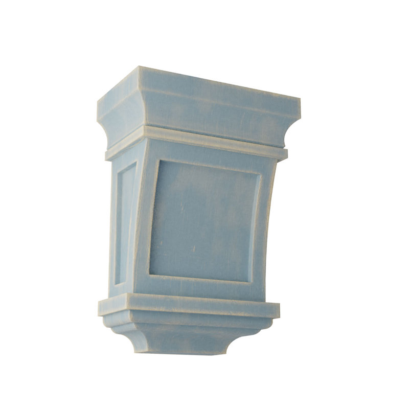 Corbel décoration rétro 7 po x 5 po x 3 po Santa Fe, Bleu bois flotté