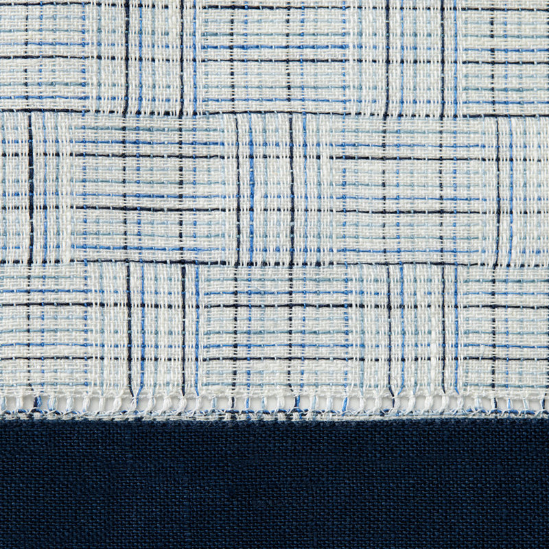 Mikelina Plaid Table Runnner, 15" W x 72" L, Navy