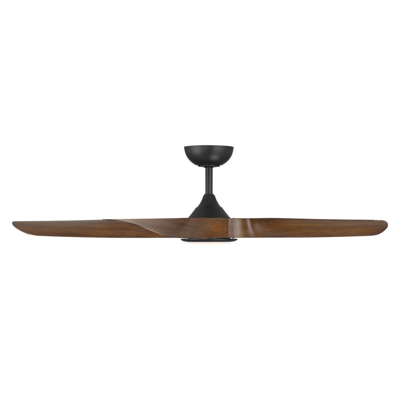 Ventilateur de plafond intelligent à 5 pales intérieur / extérieur noir mat / noir tourbillonné avec tourbillon avec télécommande sélectionnable 2700K-3000K-4000K-5000K incluse et fonctionne avec Alexa et une application Android