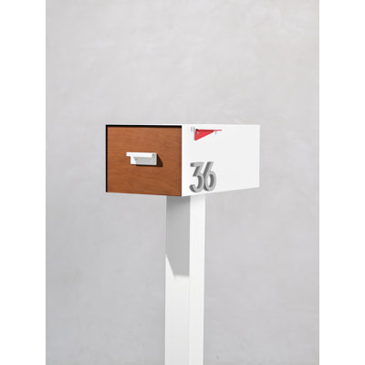 Grande boîte aux lettres en acier avec porte style bois Malone