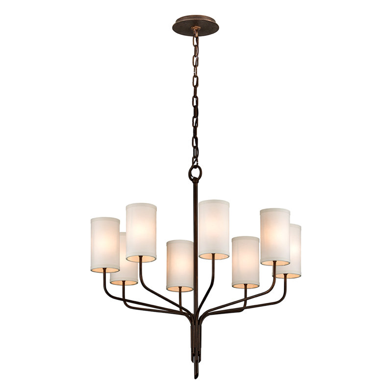Juniper 8 - Light Chandelier, Textured Gold Leaf, 8