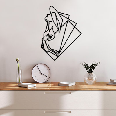 Elegant Black Decorative Metal Wall Accessory, 19.7 x 14.6 inches | 100% Metal Construction, Thickness: 0.06 inches | Lightweight at 0.44 lbs, Easy Wall Hanging Design | Perfect for Home Decor & Modern Interiors