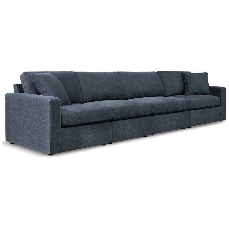 Canapé Bulwell, H 36 po x l 140 po x P 32 po, 4, Blue