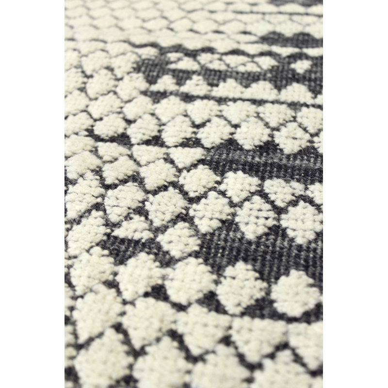 Dew Drop Wool Abstract Area Rug in Gray/Ivory/Charcoal, Rectangle 8'3" x 10'5"
