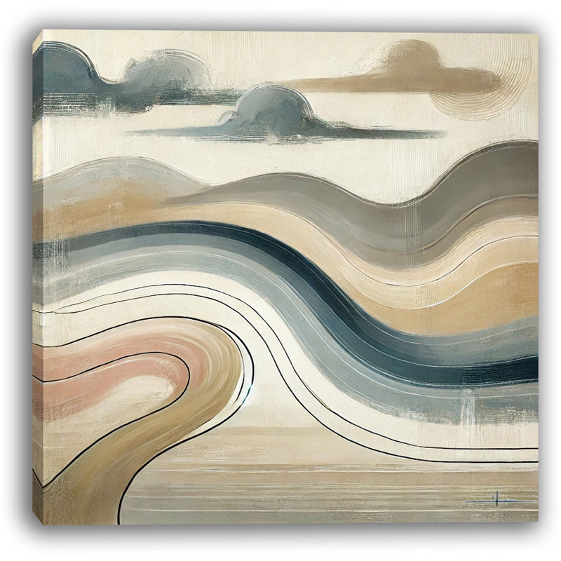 «Serene Ripples: Earthy Toned», art mural sur toile, H 20 po x l 20 po x P 1,5 po