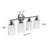 4-Light Vanity Wall Sconce, Brushed Nickel Finish With Frosted Glass Shades-1284438661