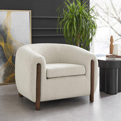 Leamon Fire-Resistant Upholstered Barrel Chair