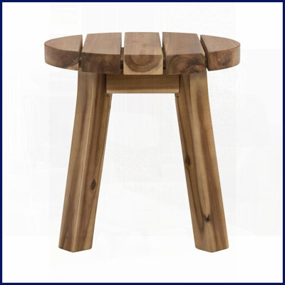 Table basse ronde de 16 po en acacia massif pour le salon, rehausse tout style de décor