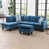 Similicuir bleu est en rupture de stock