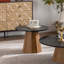 Table basse ronde en bois à piédestal robuste pour salon facile à assembler-1676264813