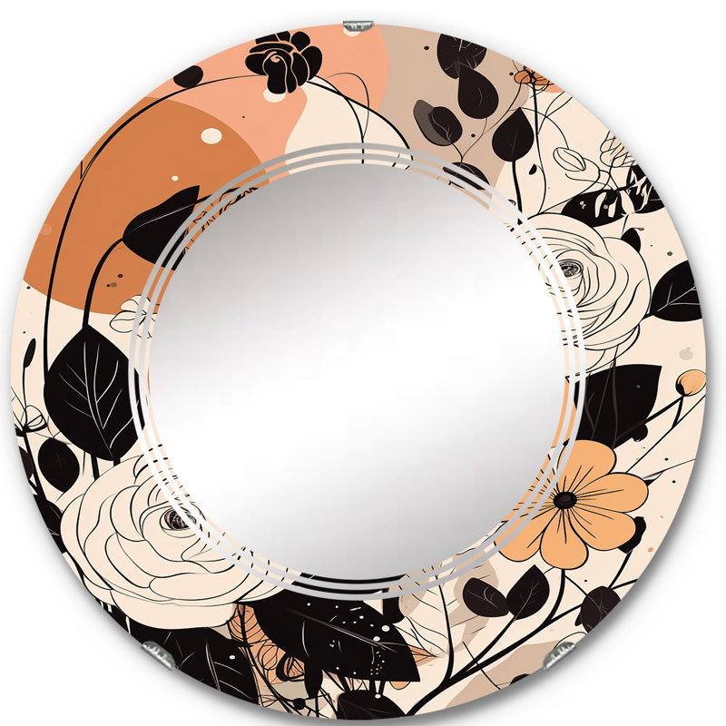 Sulkey - Miroir mural moderne rond, 24 po x 24 po