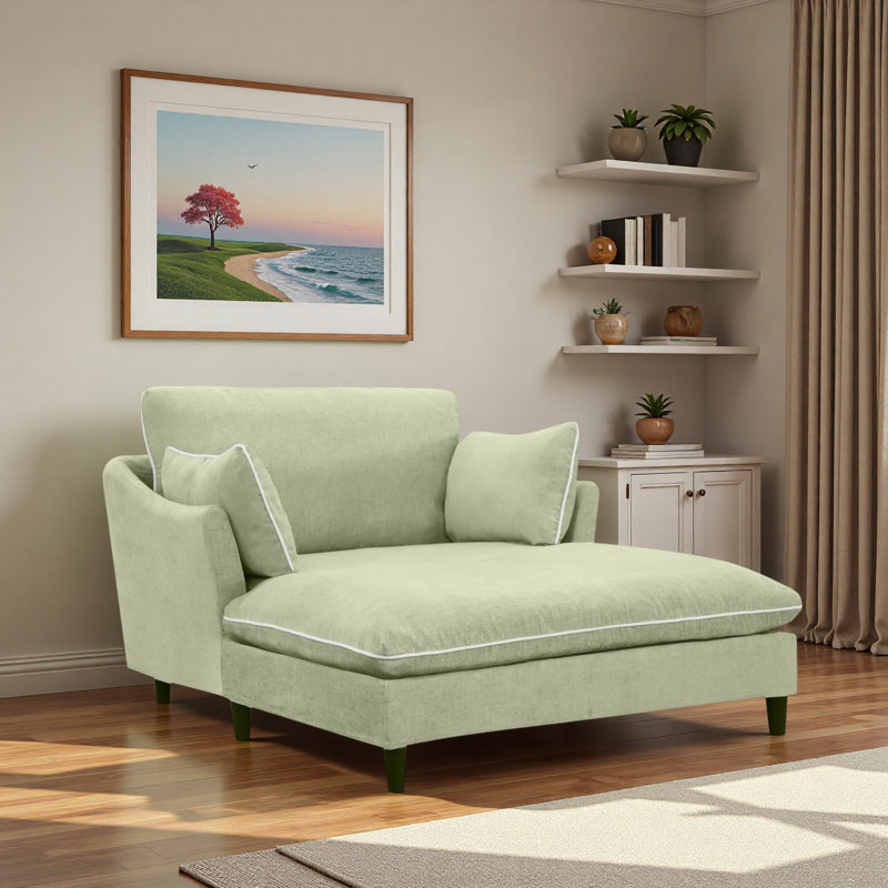 Chaise longue moderne avec coussins, Vert