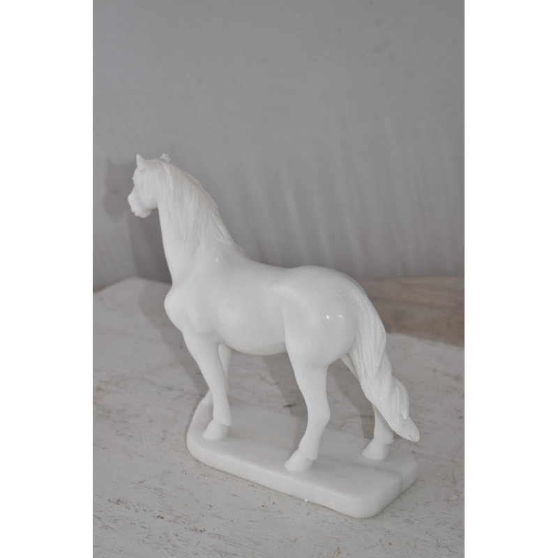 White Ceramic Standing Horse Figurine 11" x 5" x 9"