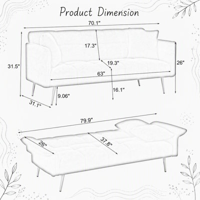 Upholstered 79.92 " Cotton Sofa