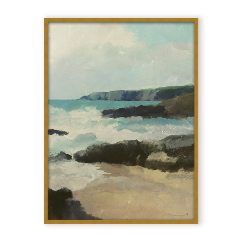 Coastal Retreat Rocky Beach, 48" H x 36" W x 2.375" D, Framed Canvas, White