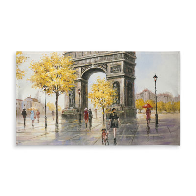 Arc de Triomphe Modern Gray Tablecloth | Indoor Outdoor Decor