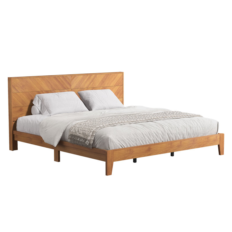Aleshire Platform Bed, King, Amber Walnut
