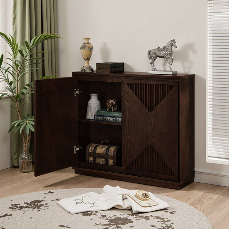 Armoire de rangement Mid Mid Century, Noyer foncé