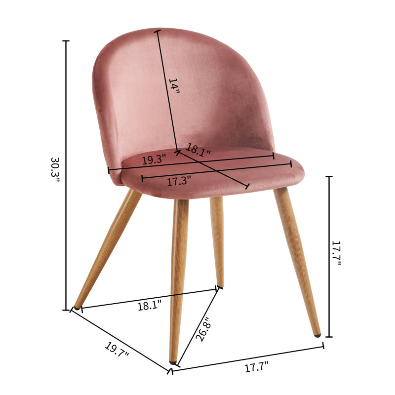 Eurania 17.7'' H Tufted Velvet Upholstered Side Chair, Rose