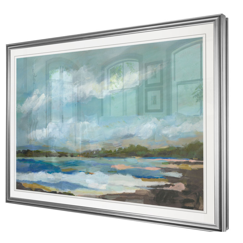 « seaside view iv », reproduction, H 20 po x l 24 po x P 1,5 po, Cadre argenté
