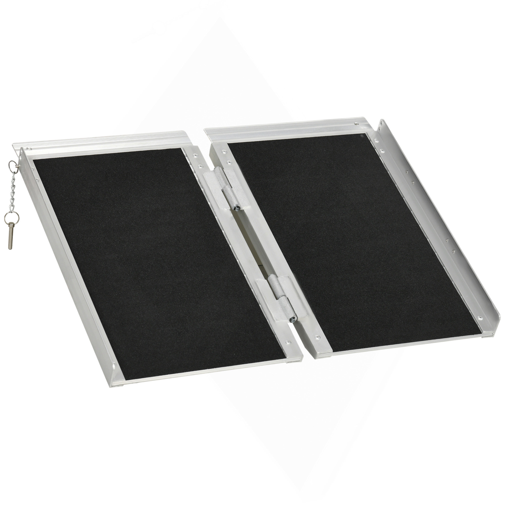 Jiafan Textured Aluminum Folding Wheelchair Ramp, 2' Portable Threshold ...