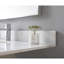 Plateau de meuble-lavabo 43 po x 22 po en pierre frittée avec lavabo en céramique et dosseret rectangulaire à structure stable