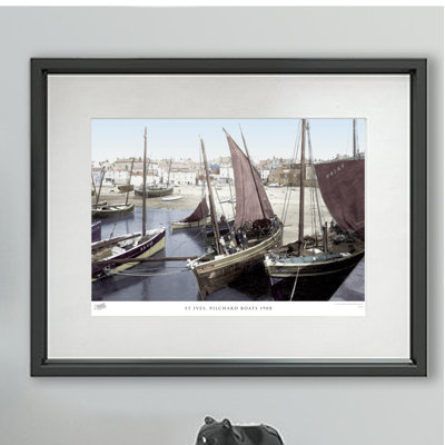 St Ives, Pilchard Boats 1908 by Francis Frith - Single Picture Frame Print