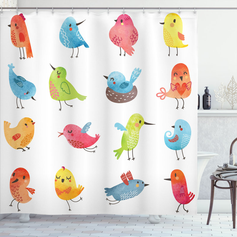 Lottie Shower Curtain with Hooks Included, 69" H x 105" W