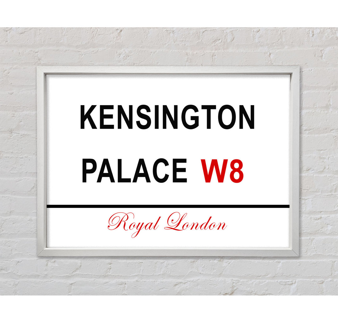 Kensington Palace Signs - Einzelner Bilderrahmen Typografie auf Leinwand