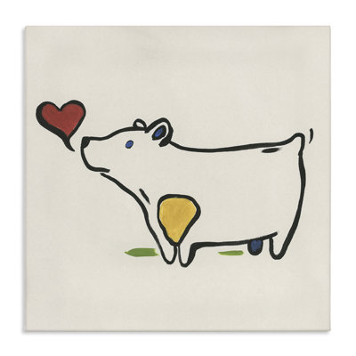«Bear & Heart Doodle», art mural sur toile par June Erica Vess