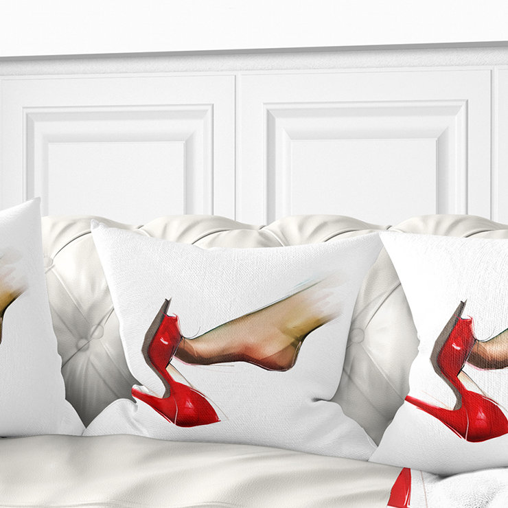 Coussin de chaussure à talon haut, 16 po x 1 po, Coussin décoratif