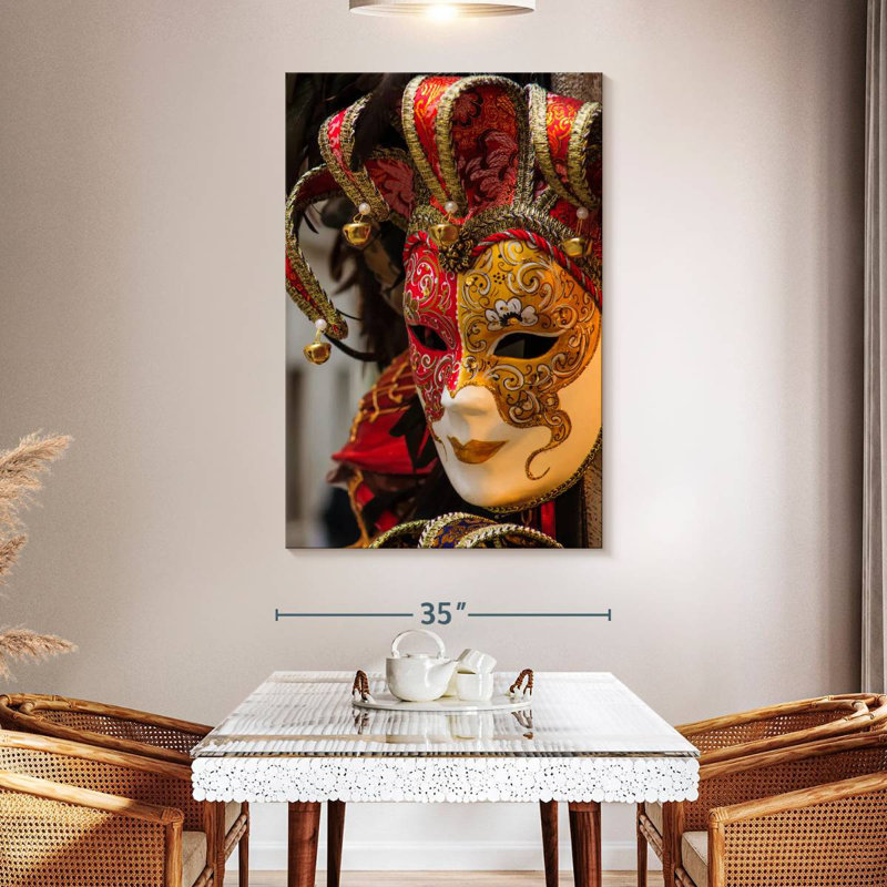Masque Lelend Carnaval de Venise, H 51 po x l 34 po