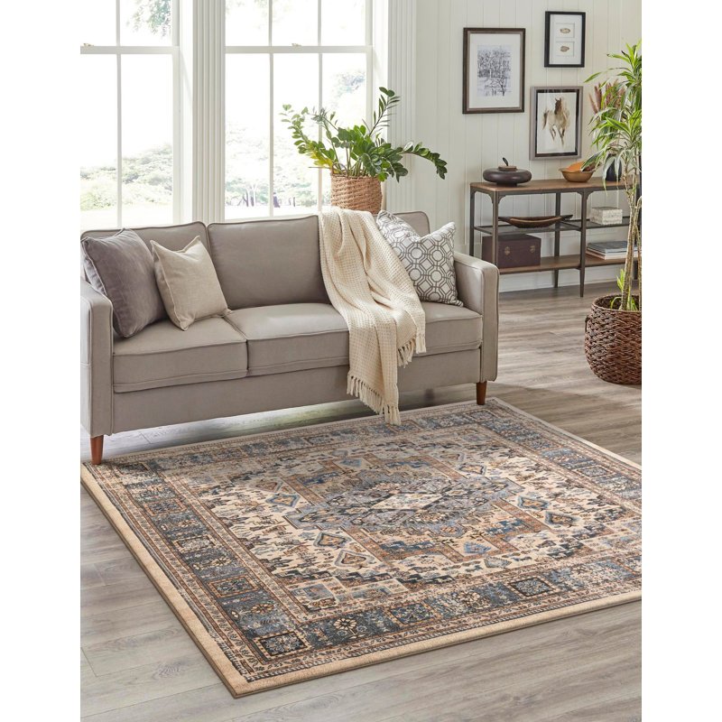 Qasr Tendria Rug, Square 3'3"