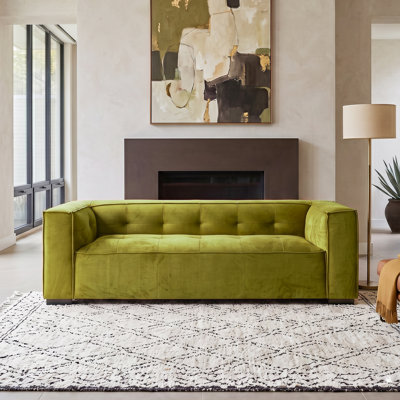 Bedford Modern Sofa with Biscuit Tufting and Square Arms