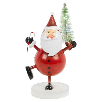Christmas Lighted Santa Claus Stuffed Holiday Accent