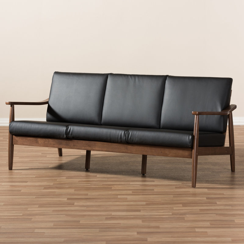 Canapé Drogin 72,5 po Mid-Century en similicuir H 29,53 po x l 72,05 po x P 33,07 po