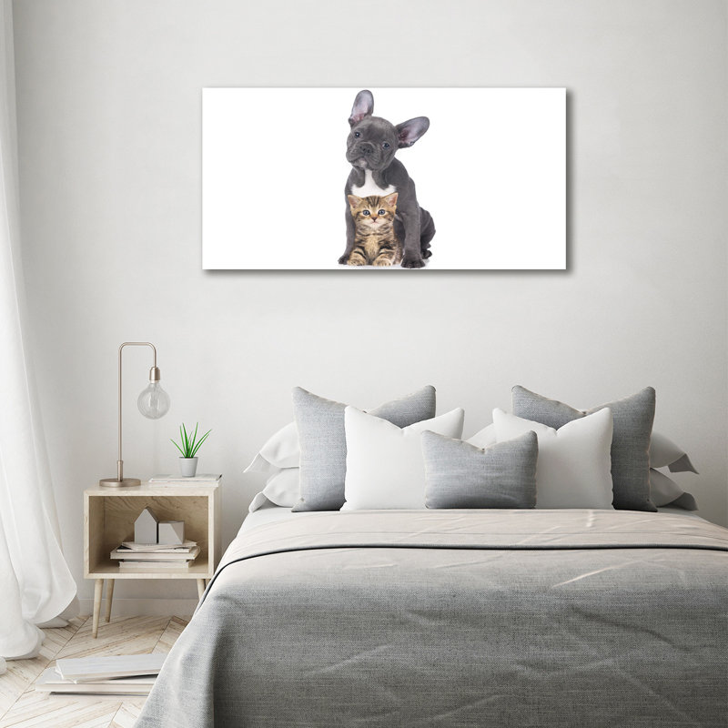 Dog And Cat - Wrapped Canvas Print